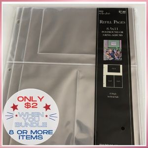 8 1/2x11 photo refill for 3 ring binder